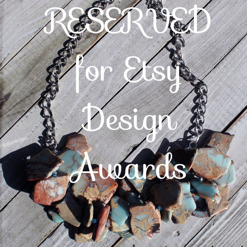 Etsy Design Awards RESERVED for --African opal aqua terra jasper varcasite stone cluster necklace with czech glass accents on silver