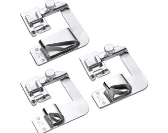 3 Pcs Presser Foot Hemmer Foot Set for Singer, Brother, Babylock, Euro-Pro, Janome, Elna and more