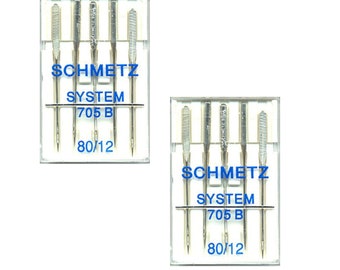 Bernina Special Needles Schmetz 705B Size 80/12 - 10 Needles Offer for Old style Machines