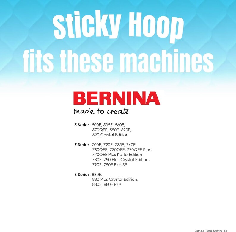 DIME Sticky Hoop para Bernina 150x400 mm Práctica función Peel 'n Stick imagen 2