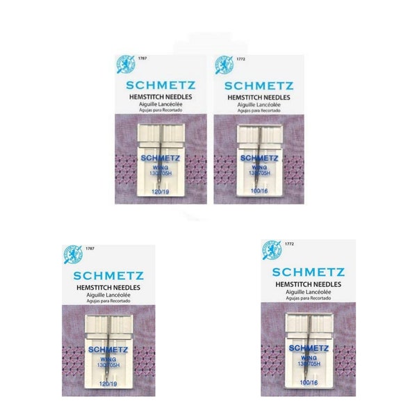 Schmetz Hemstitch/Wing Needles for Home Sewing Machines 120/19   or 100/16