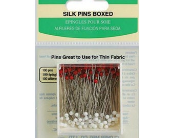 Glass Head Silk Pins 100ct Clover Needlecraft Inc.