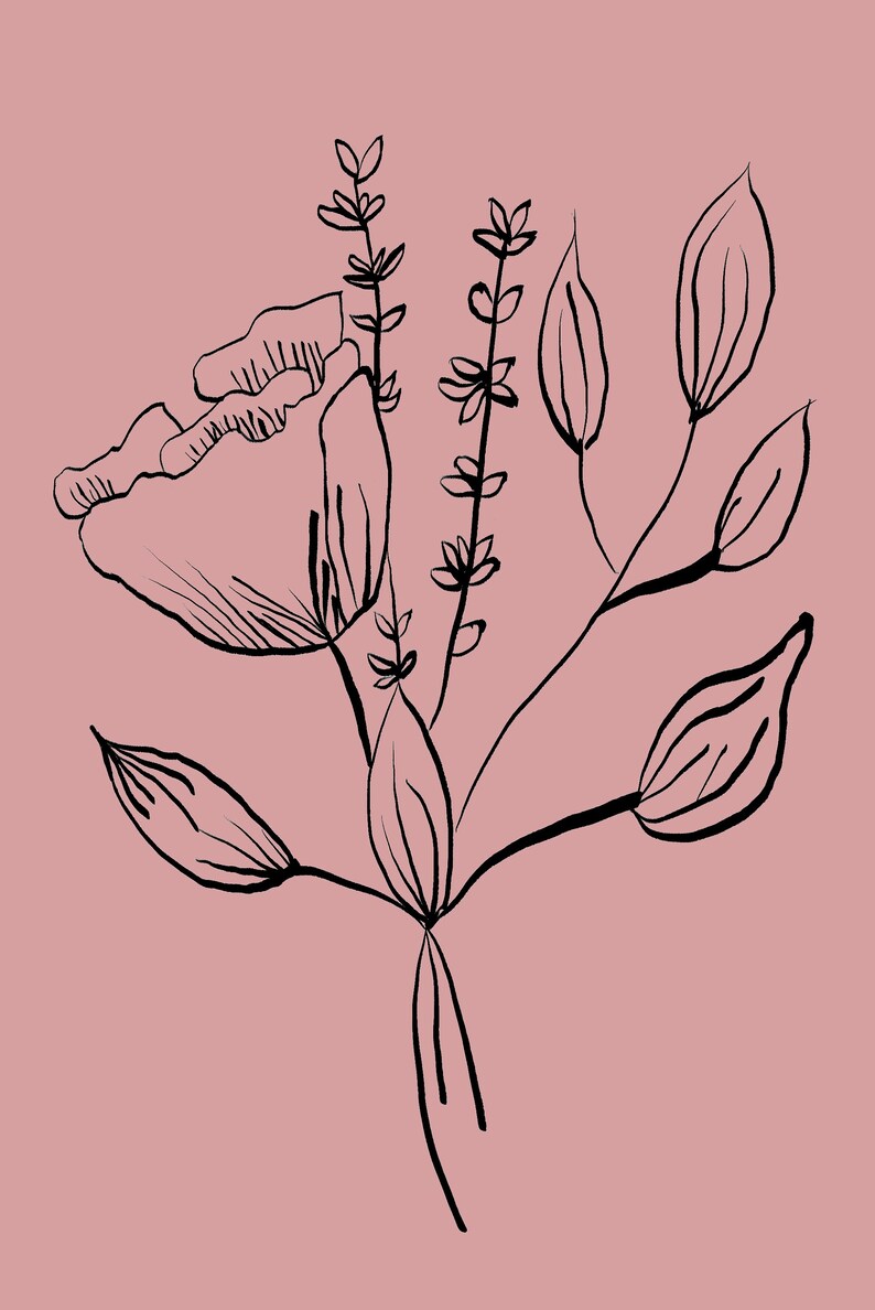 Boho Floral Art Print Etsy