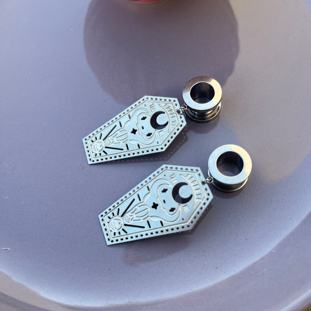 Screw Back Tunnels Gold Stainless Steel Kawaii Elegant Occasion Simple