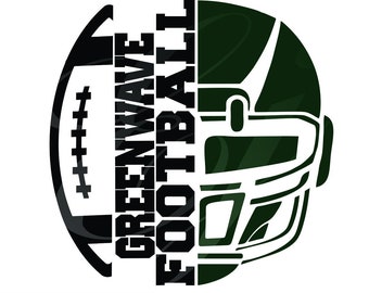 Greenwave Football helmet split design 19  svg dxf eps png jpeg jpg Digital Cutting Design Instant Download