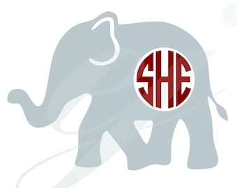 Elephant monogram svg | Etsy