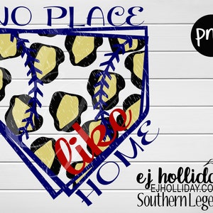 no place like home blue leopard print- png- Digital Printing Vector~ Graphic