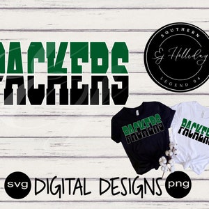Packers Team Mascot two toned letters svg png Digital Design Instant Download Vector File Graphic Design Sports svg Spirit svg Mom gift