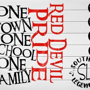 Red Devil Pride one town One school One family svg png dxf jpg Digital Cutting Design