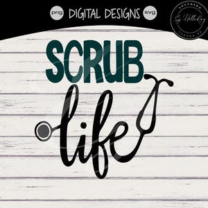 Scrub Life stethoscope eps svg dxf png jpg jpeg Digital Cutting Design Instant Download Vector Graphic