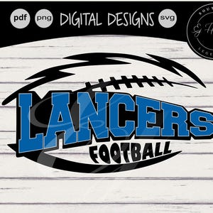 Lancers Football Team Mascot Layered Knockout high school spirit svg digital design png pdf