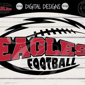 Eagles Football Layered Knockout high school svg png Digitial Cutting Design Favorite School Team Mascot Red