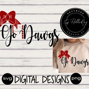 go dawgs with bow Team Mascot Hishschool Spirit svg png arrows Digital  Design- Instant Download-Vector File Graphic Design