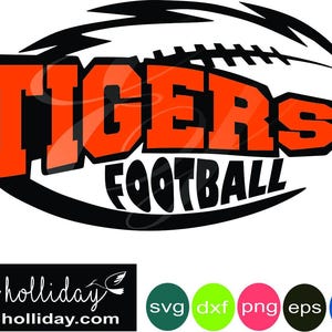 Tigers Football Layered Knockout high school svg dxf eps png jpg jpeg Digital Cutting Instant Download Vector