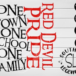 Red Devil Pride one town One school One family svg png dxf jpg Digital Cutting Design