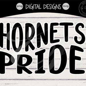 Hornets Pride Svg Favorite School Team Mascot Highschool Sports png Digital Cutting Printing Design Retro Bubble Vintage black