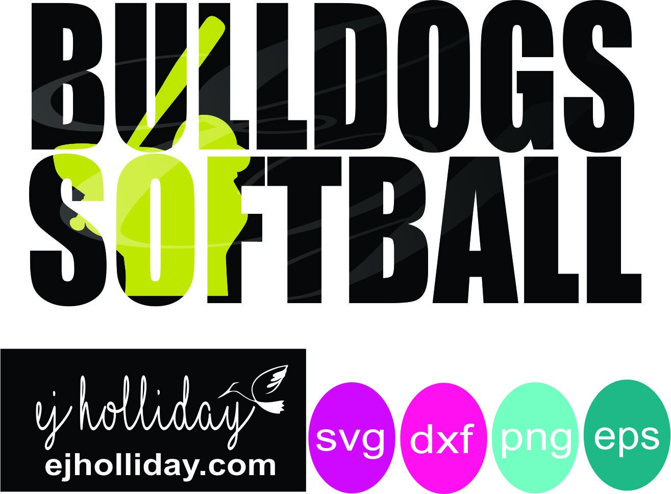 Bulldogs Softball knockout svg eps dxf png Digital Cutting Etsy