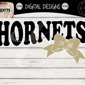 Hornets coquette| Favorite school Team mascot bow |hornets Coquette bow quette mascot svg| school mascot hornets | hornets png coquette