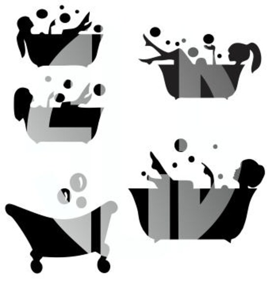 Bubble Baths SVG DXF JPG Jpeg Digital Cutting File Tubs Etsy