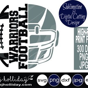 Warriors Football helmet 19 svg eps dxf png jpg Digital Cutting Design Instant Download Vector File Graphic Design