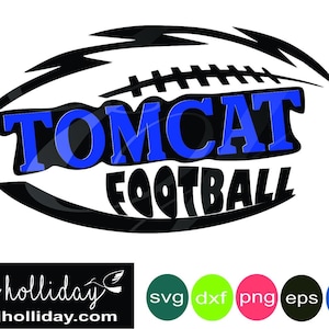 Tomcat Football Layered Knockout high school svg dxf eps png jpg jpeg Digital Cutting Instant Download Vector