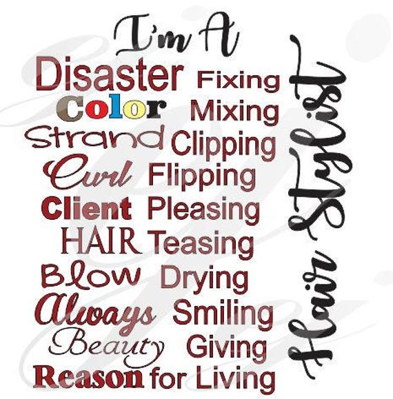I M A Hair Stylist In Many Words Svg Dxf Jpg Pdf Vector Etsy