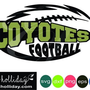 Coyotes High School Football Layered Knockout svg dxf eps png jpg jpeg Digital Cutting Instant Download Vector