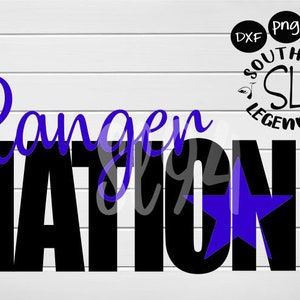 Ranger Nation Star knockout 19 svg dxf png Digital Design Instant Download Vector File Graphic Design