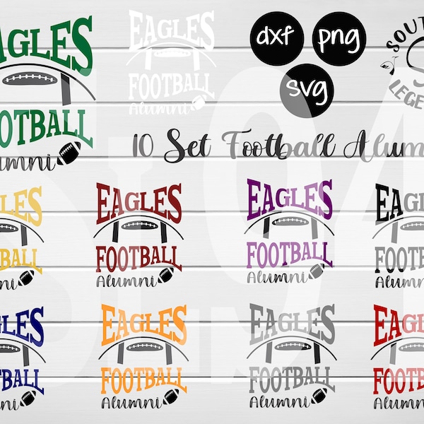 Eagles football alumni 10 set svg dxf png Digital Printing and cutting Design Instant Download Vector File Graphic