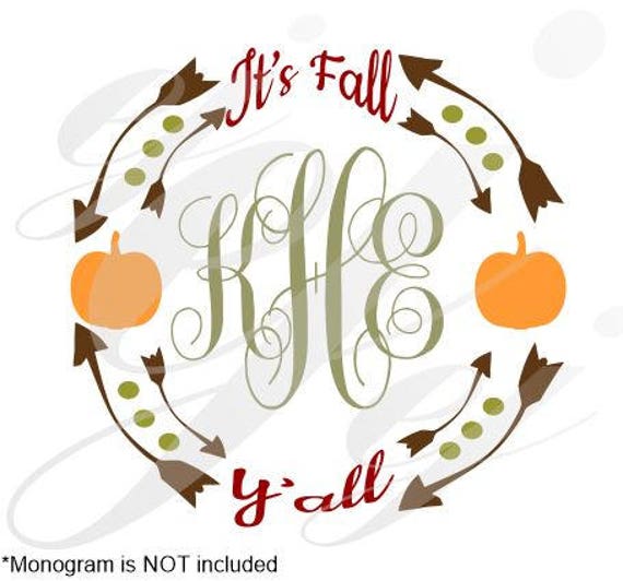 Download It S Fall Y All Monogram Pumpkin Svg Dxf Eps Png Etsy
