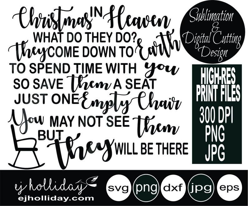 Download Christmas in Heaven Digital Cutting File svg dxf eps png ...