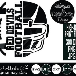 Red Devils Football 19 svg dxf eps png jpeg jpg Digital Cutting Design Instant Download
