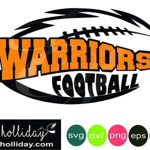 Warriors football knockout design high school svg dxf eps png jpg jpeg Digital Cutting Instant Download Vector