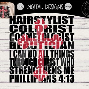 Hairstylist Colorist Pillipians 4 13 kno svg | Hairdresser SVG| Cut Files |Commercial use| Hairstylist SVG / Hair Hustler SVG