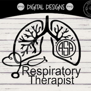 Respiratory Therapist Monogram eps svg png Digital Cutting Design- Instant Download