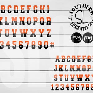 Orange and Black Two toned layered Alphabet Ombre Split colors and Number Set one set with outline svg and png j Digital Design