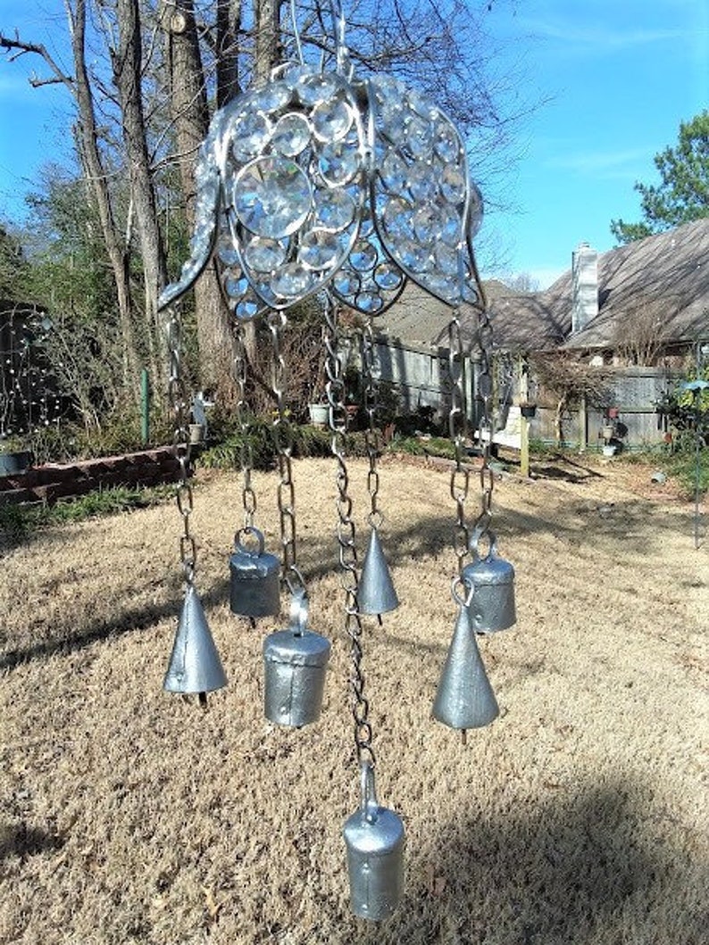 Glittering Crystal Beaded Wind Chime with 7 Bells