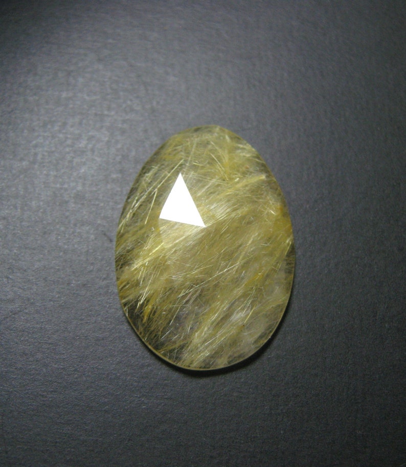 Natural Golden Rutile Rose Cut Faceted Fancy shape loose semi precious gemstone cabochon size 17 x 24 mm approx ET 4498 wholes
