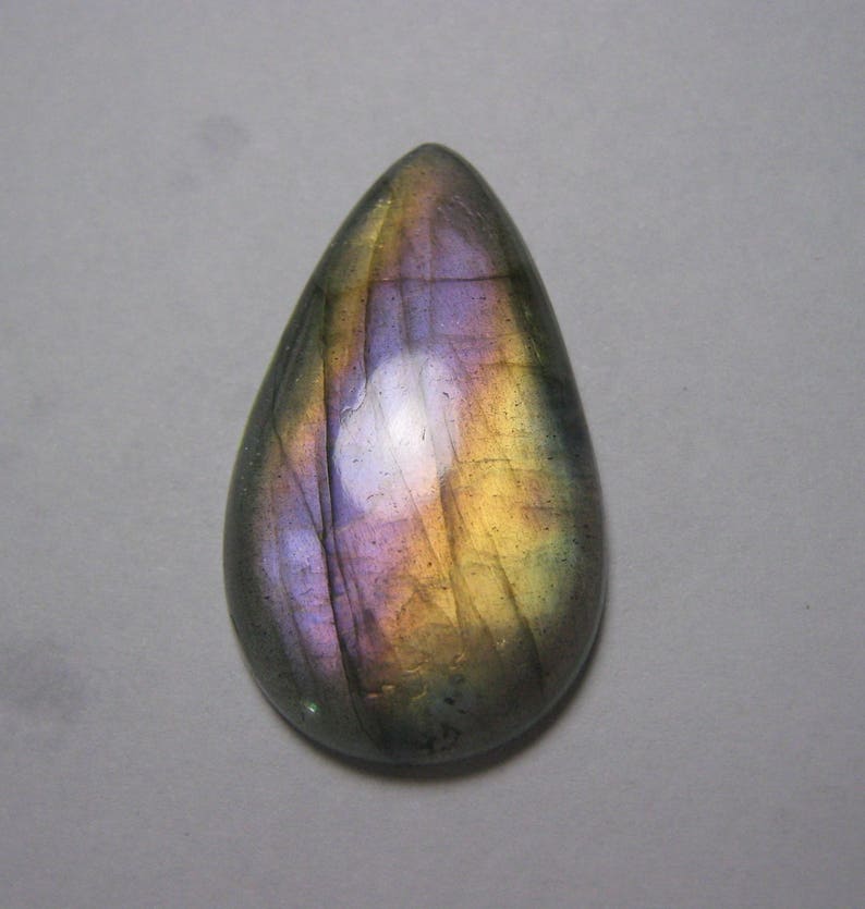 33.45 cts Natural Purple Labradorite Gemstone Purple Labradorite Pear size 20 x 36 x 6 mm Purple Labradorite Cabochon ET 1728