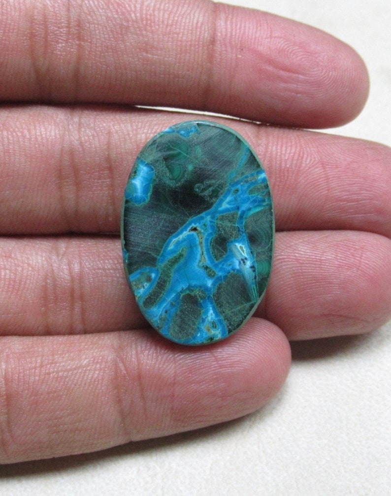 Azurite Malachite Azurite Malachite Cabochon Azurite Malachite Gemstone Loose Azurite Malachite Size 21 x 31 x 7 mm Azurite ET 5310