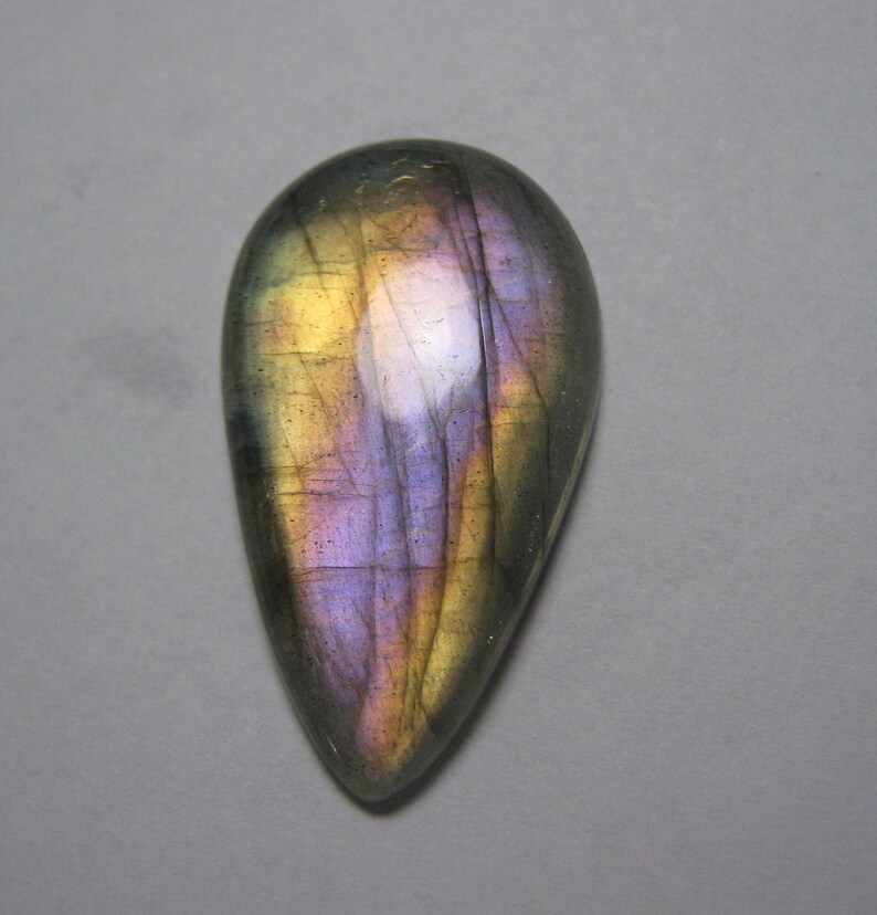 33.45 cts Natural Purple Labradorite Gemstone Purple Labradorite Pear size 20 x 36 x 6 mm Purple Labradorite Cabochon ET 1728