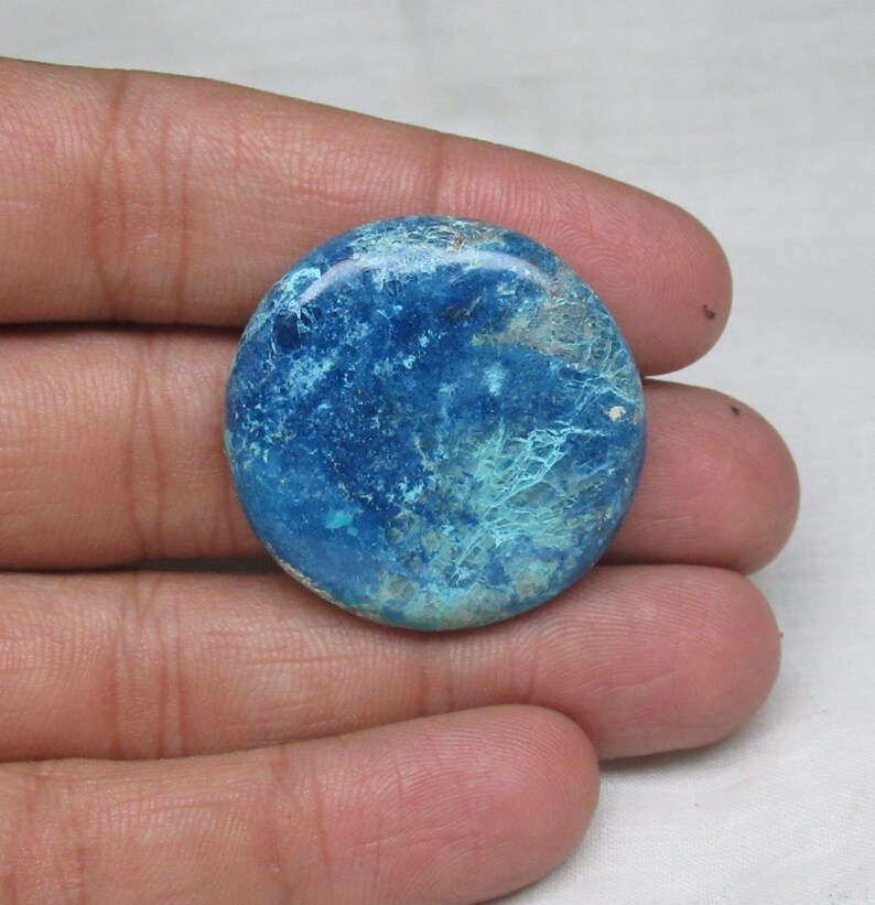 Shattuckite Cabochon Natural Shattuckite Gemstone Shattuckite Round Gemstone size 33 x 6 mm Shattuckite Gemstone ET 8209 Shattuckite