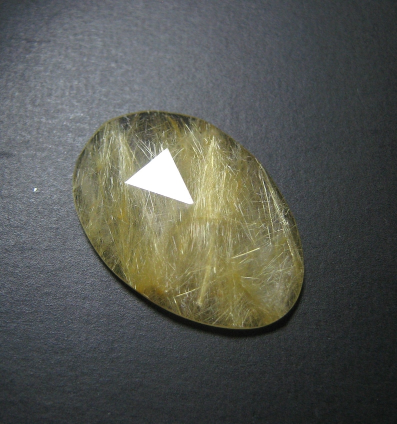 Natural Golden Rutile Rose Cut Faceted Fancy shape loose semi precious gemstone cabochon size 17 x 24 mm approx ET 4498 wholes