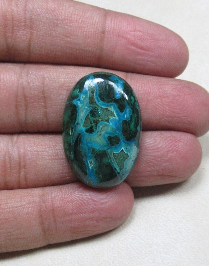 Azurite Malachite Azurite Malachite Cabochon Azurite Malachite Gemstone Loose Azurite Malachite Size 21 x 31 x 7 mm Azurite ET 5310