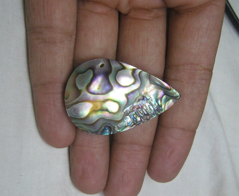 Rare Abalone Shell Pear shape loose semi precious gemstone cabochon size 28 x 44 mm approx code 9626 Wholesale Gemstone