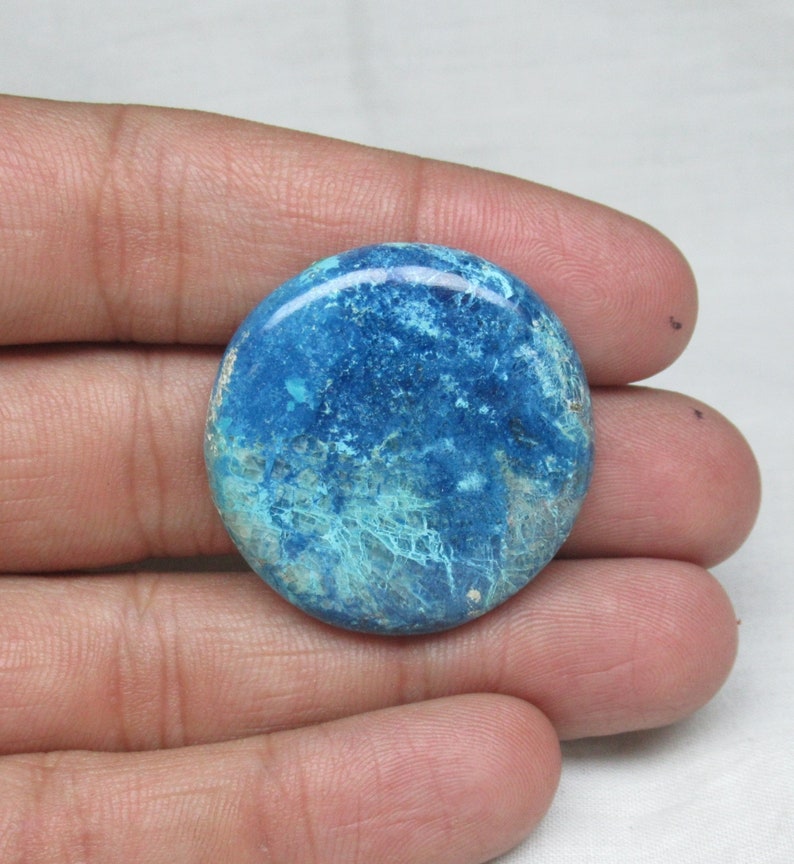 Shattuckite Cabochon Natural Shattuckite Gemstone Shattuckite Round Gemstone size 33 x 6 mm Shattuckite Gemstone ET 8209 Shattuckite