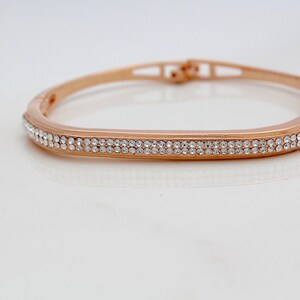 Rose Gold Bracelet, Gift For Her, Gold  Bracelet, Women&#39;s Tennis Bracelet, Gift for Mom,  Rose Gold Jewelry, Holiday Gift