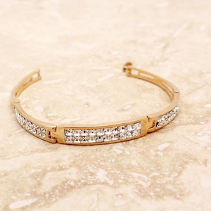 Tennis Bracelet, Gold Bracelet, Gold Jewelry, Gift For Her, Gold Tennis Bracelet, Gift For Mom,Crystal Bracelet,Gift For Women, Holiday Gift