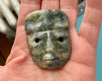 Antique Pre-Columbian Jade Jadeite Mayan Shaman King Olmec? Translucent Hand Carved Powerful Protection Amulet Guatemala