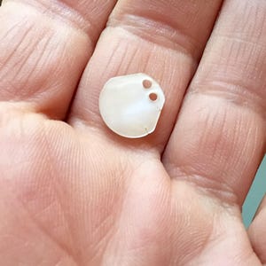 20 Vintage Mother of Pearl Small Size! Shell Shape Sequins 1910 Dainty Scale Shape 2 Hole Millinery Doll Jewelry Embellishment Unusual Rare!